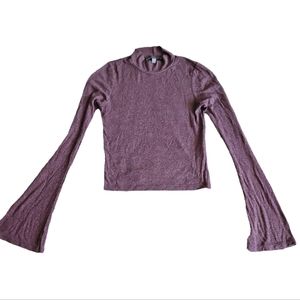 Don't Ask Why Stretchy Bell Sleeve Mock Neck Long Sleeve Shirt